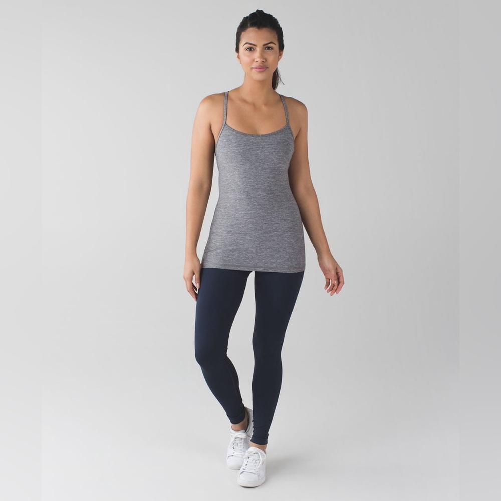 Lululemon Power Y Tank Heathered Slate size 4